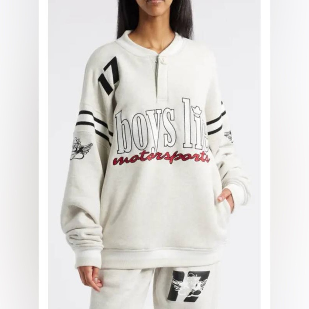 NEW Boys lie RUNNING ON FUMES JORDAN CREWNECK